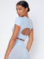 CUT OUT BACK SPORTS TOP - pink kangaroo yoga