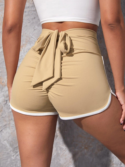 TIE IT SHORTS - pink kangaroo yoga