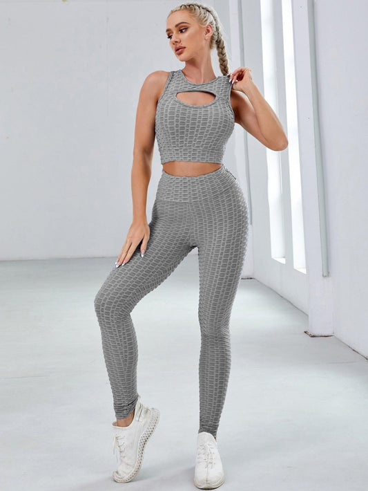 CUT OUT SPORTS SET - pink kangaroo yoga