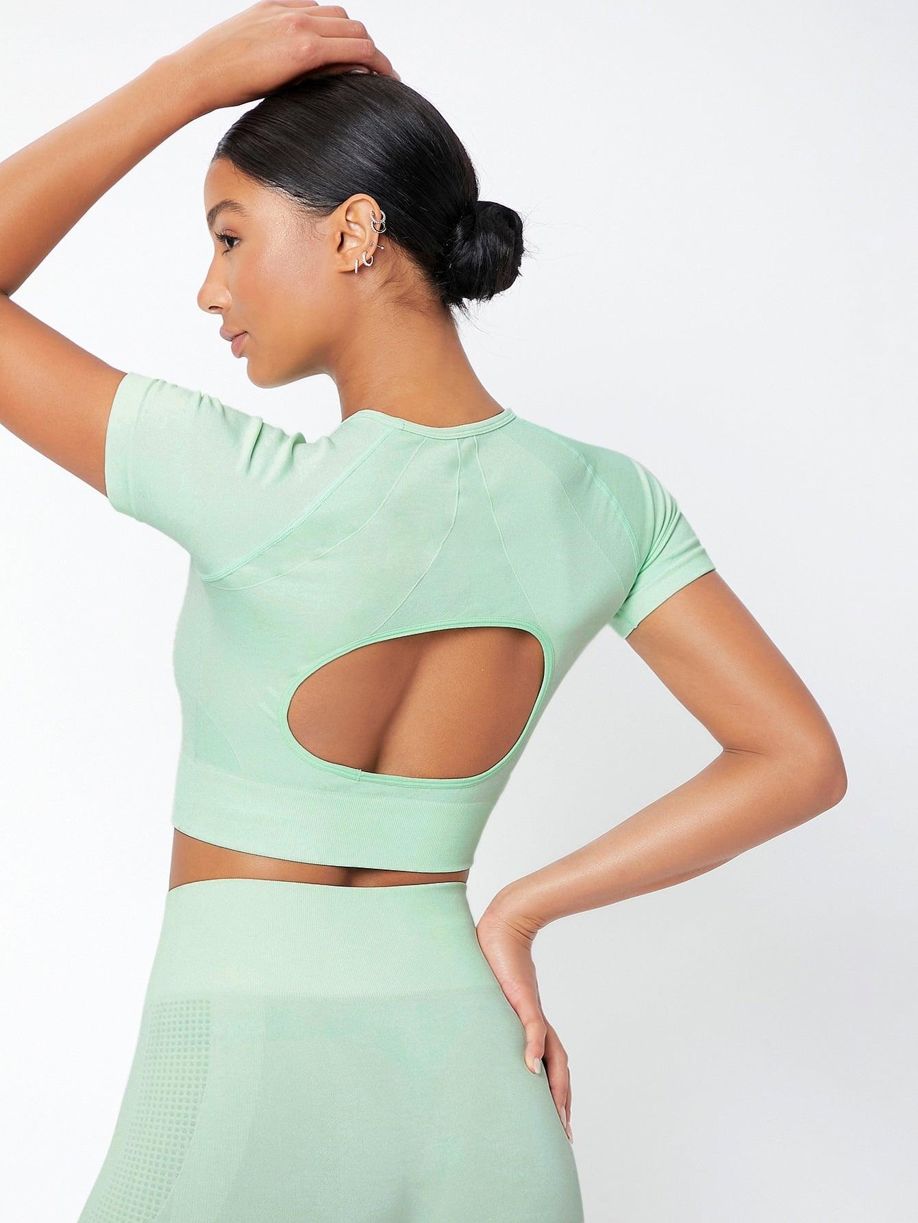 CUT OUT BACK SPORTS TOP - pink kangaroo yoga
