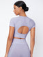 CUT OUT BACK SPORTS TOP - pink kangaroo yoga