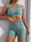 HOLLOW OUT RACER BACK FITNESS SET - pink kangaroo yoga