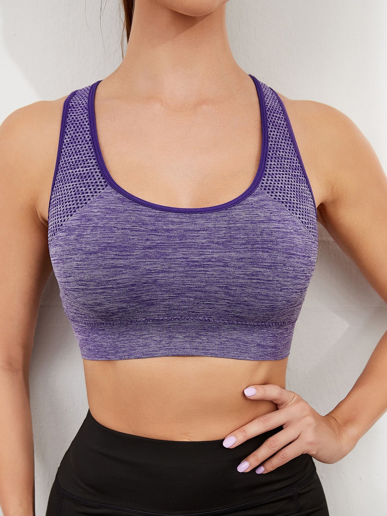 CONTRAST SPORTS BRA - pink kangaroo yoga