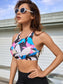 FLORAL KRISS KROSS BRA TOP - pink kangaroo yoga