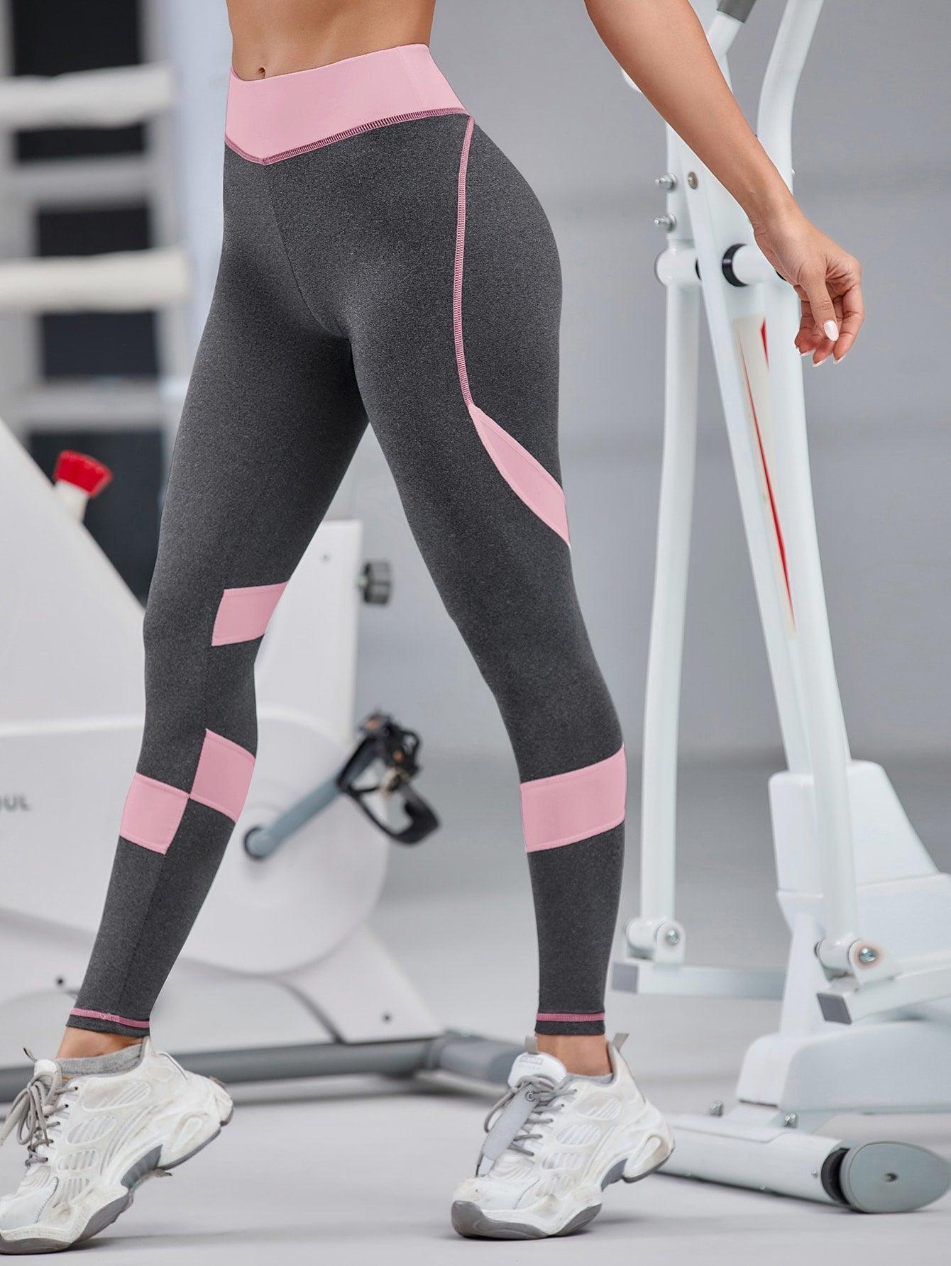 CONTRAST SPORTS LEGGINGS - pink kangaroo yoga