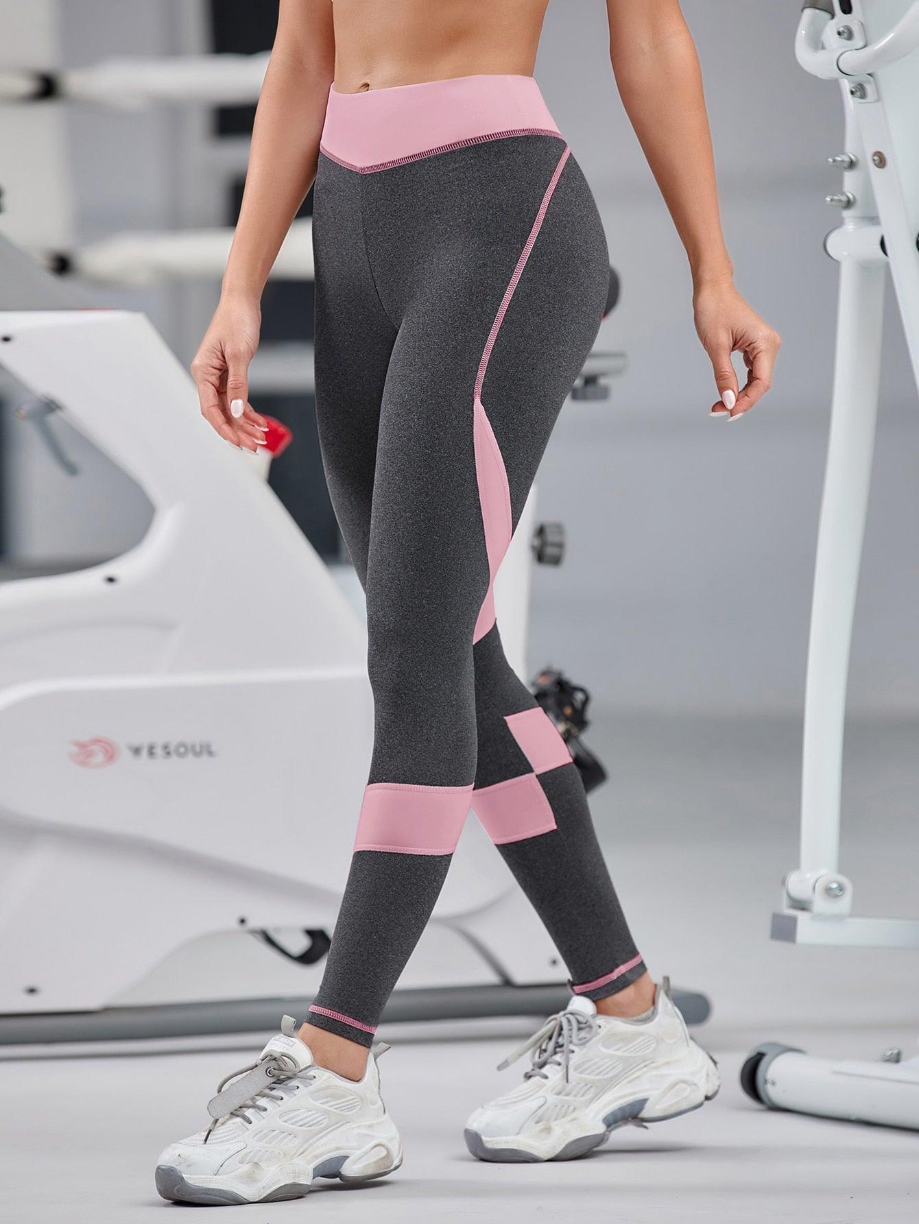 CONTRAST SPORTS LEGGINGS - pink kangaroo yoga