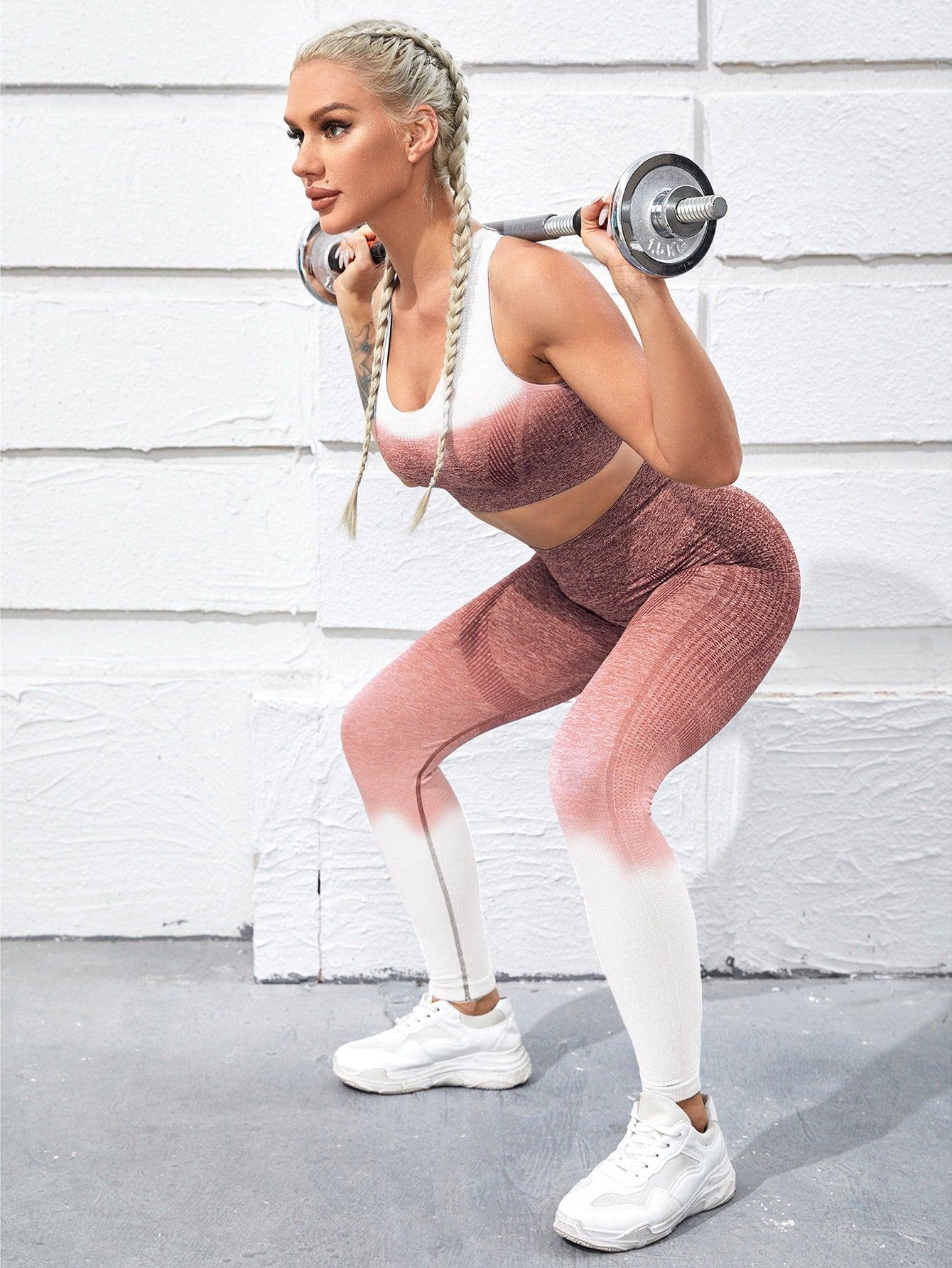OMBRE RACER YOGA SET - pink kangaroo yoga