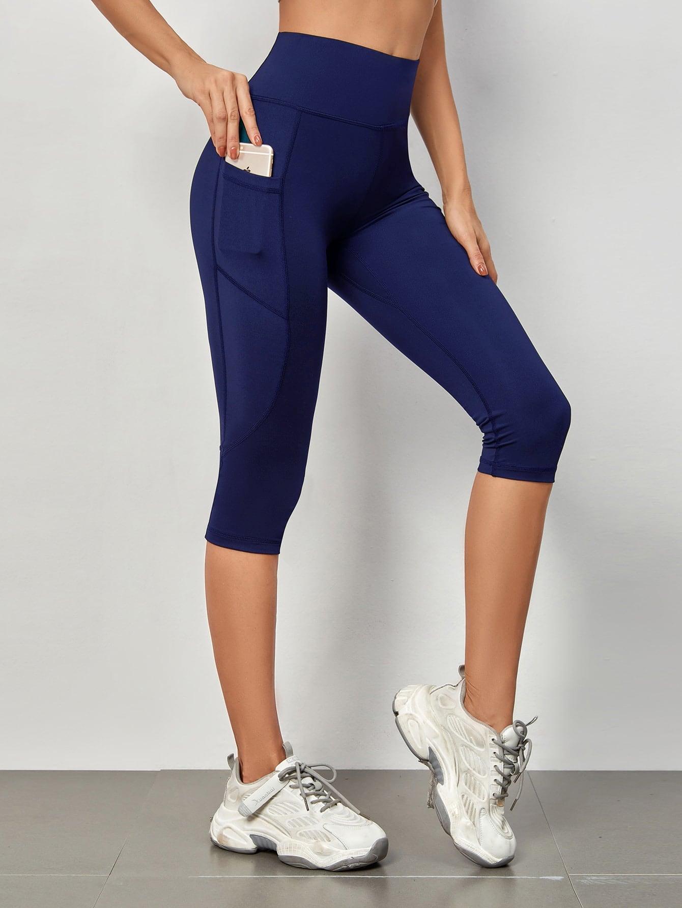 SOLID CAPRI SPORTS LEGGINGS - pink kangaroo yoga
