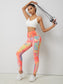 POCKED PATCHED TIE DYE LEGGINGS - pink kangaroo yoga