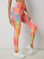 POCKED PATCHED TIE DYE LEGGINGS - pink kangaroo yoga