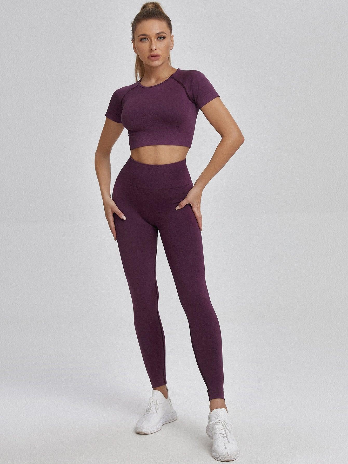 SOLID SEAMLESS SET - pink kangaroo yoga