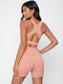 CUT OUT BACK YOGA SET - pink kangaroo yoga