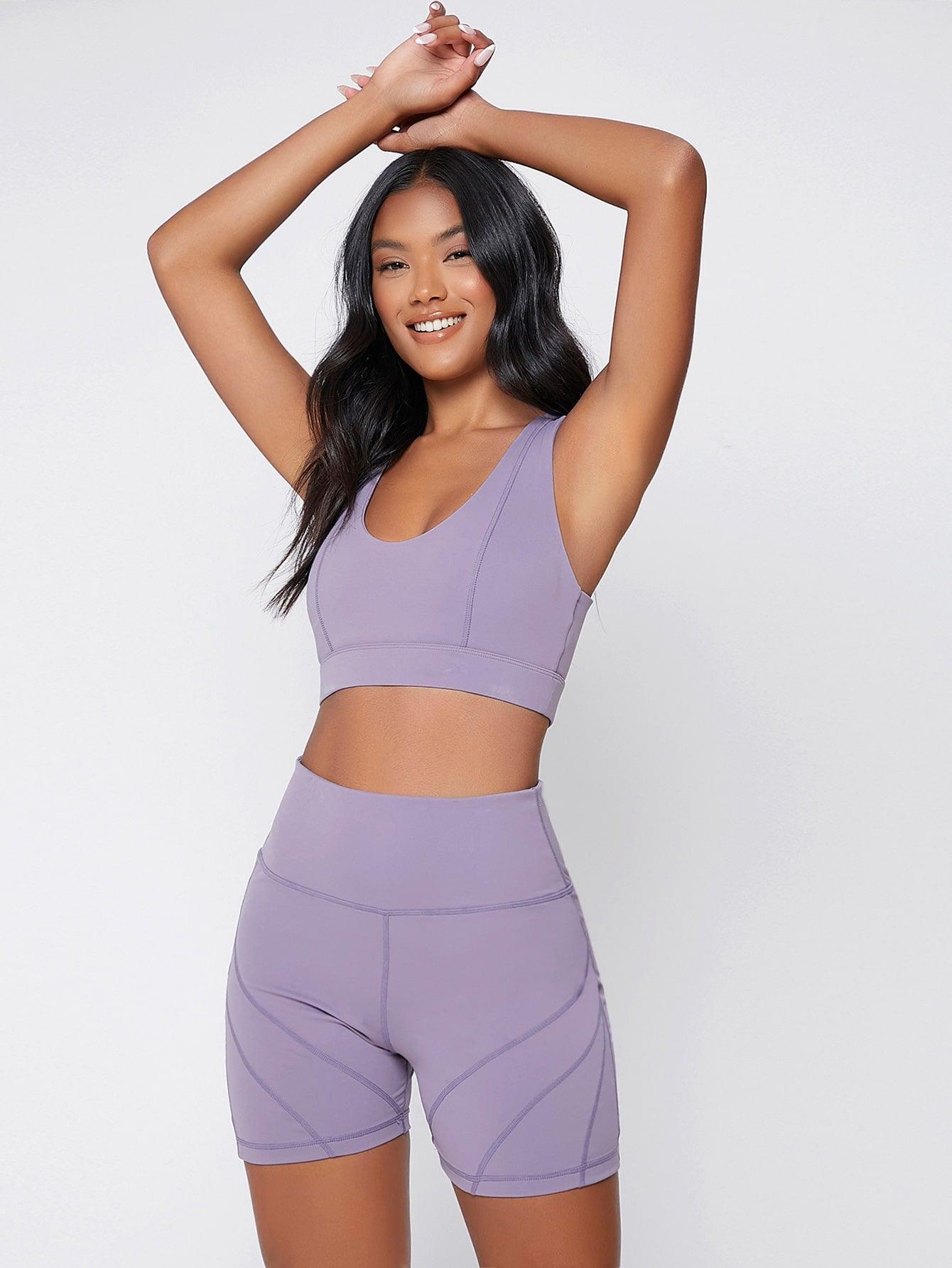 CUT OUT BACK YOGA SET - pink kangaroo yoga