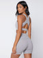 CUT OUT BACK YOGA SET - pink kangaroo yoga