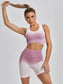 OMBRE HIGH STRETCH YOGA SET - pink kangaroo yoga