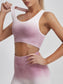 OMBRE HIGH STRETCH YOGA SET - pink kangaroo yoga