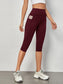 SOLID CAPRI SPORTS LEGGINGS - pink kangaroo yoga