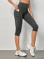 SOLID CAPRI SPORTS LEGGINGS - pink kangaroo yoga