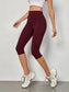 SOLID CAPRI SPORTS LEGGINGS - pink kangaroo yoga