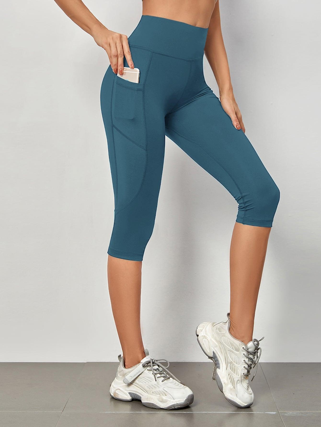 SOLID CAPRI SPORTS LEGGINGS - pink kangaroo yoga