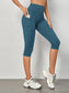SOLID CAPRI SPORTS LEGGINGS - pink kangaroo yoga