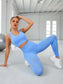 CUT OUT SEAMLESS YOGA SET - pink kangaroo yoga