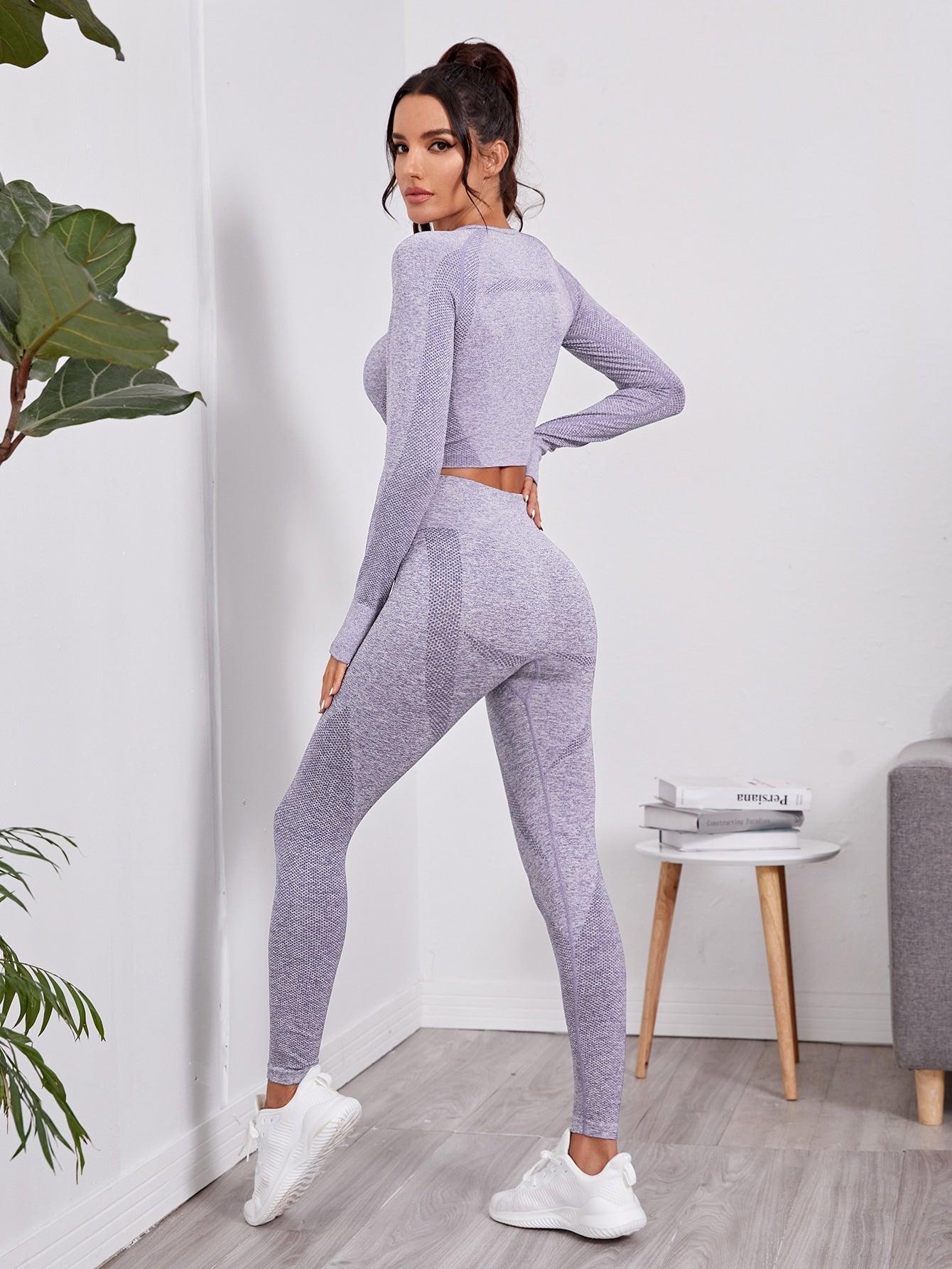 BE STRONG SEAMLESS YOGA SET - pink kangaroo yoga