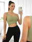 TRIM RIB CROP TOP - pink kangaroo yoga