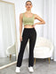 TRIM RIB CROP TOP - pink kangaroo yoga