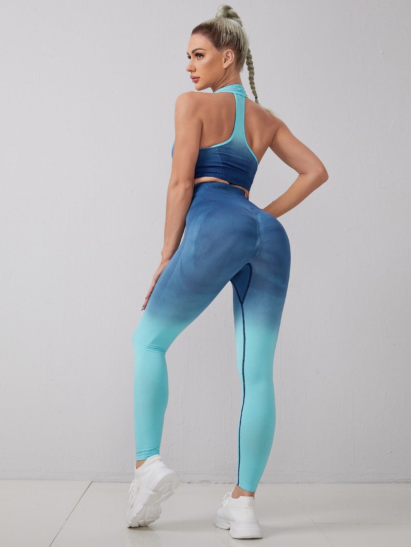 OMBRE PRINT YOGA SET - pink kangaroo yoga