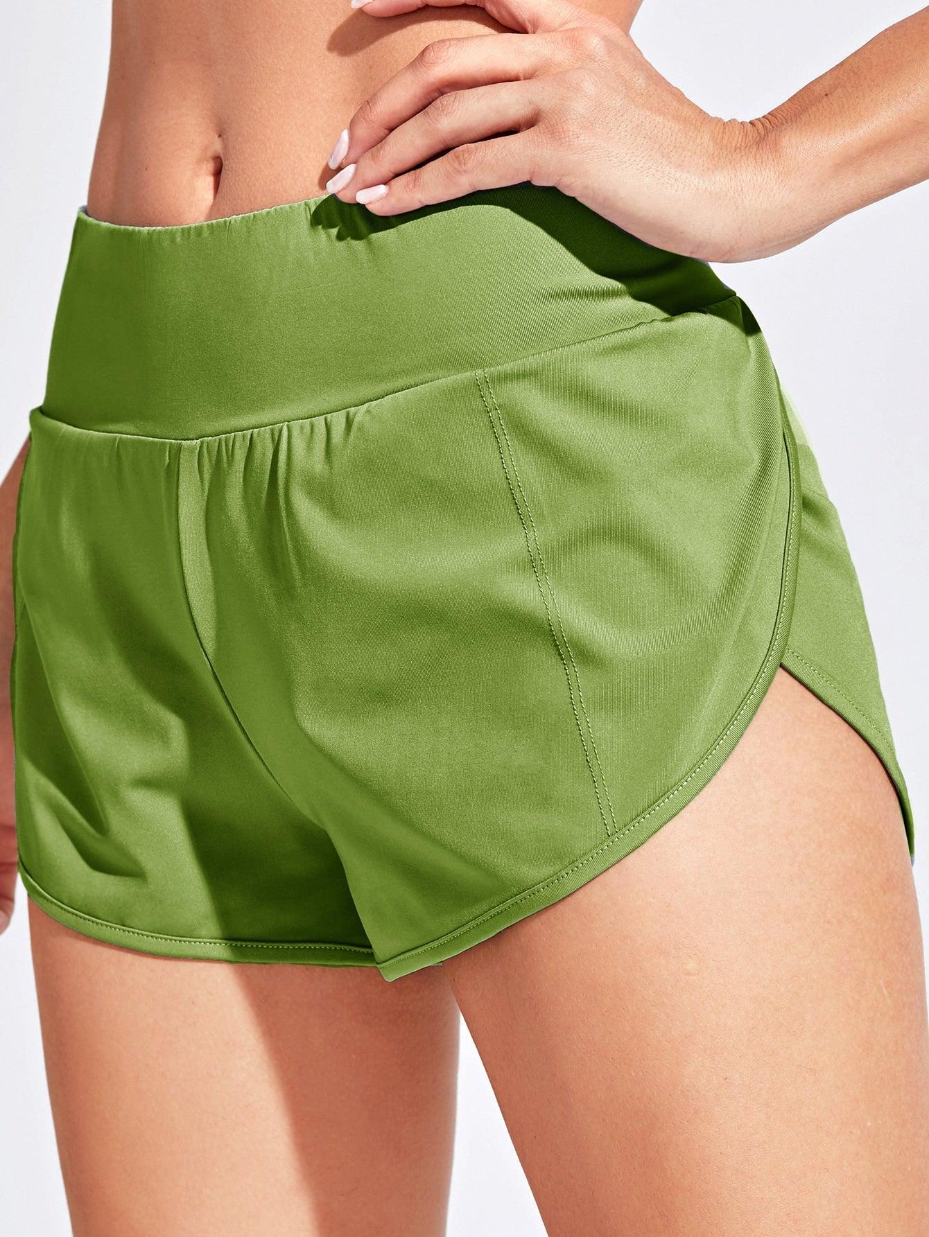 SOLID DOLPHIN SHORTS - pink kangaroo yoga