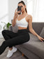 WIDE WAIST SIDE LEGGINGS - pink kangaroo yoga