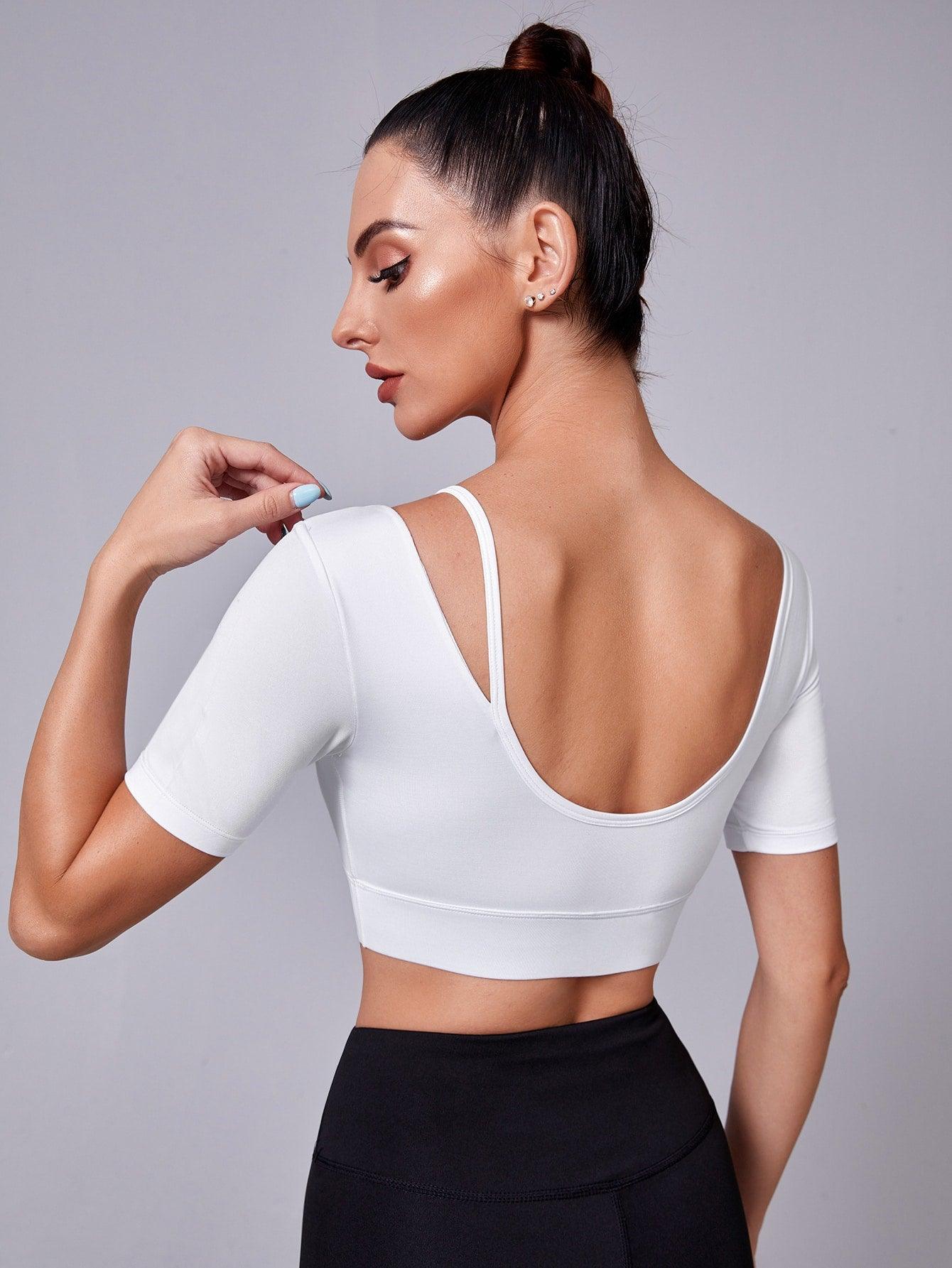 CUT OUT SCOOP TOP - pink kangaroo yoga