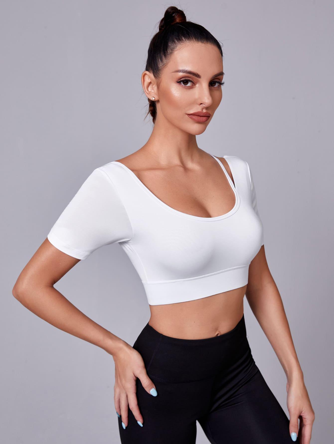 CUT OUT SCOOP TOP - pink kangaroo yoga
