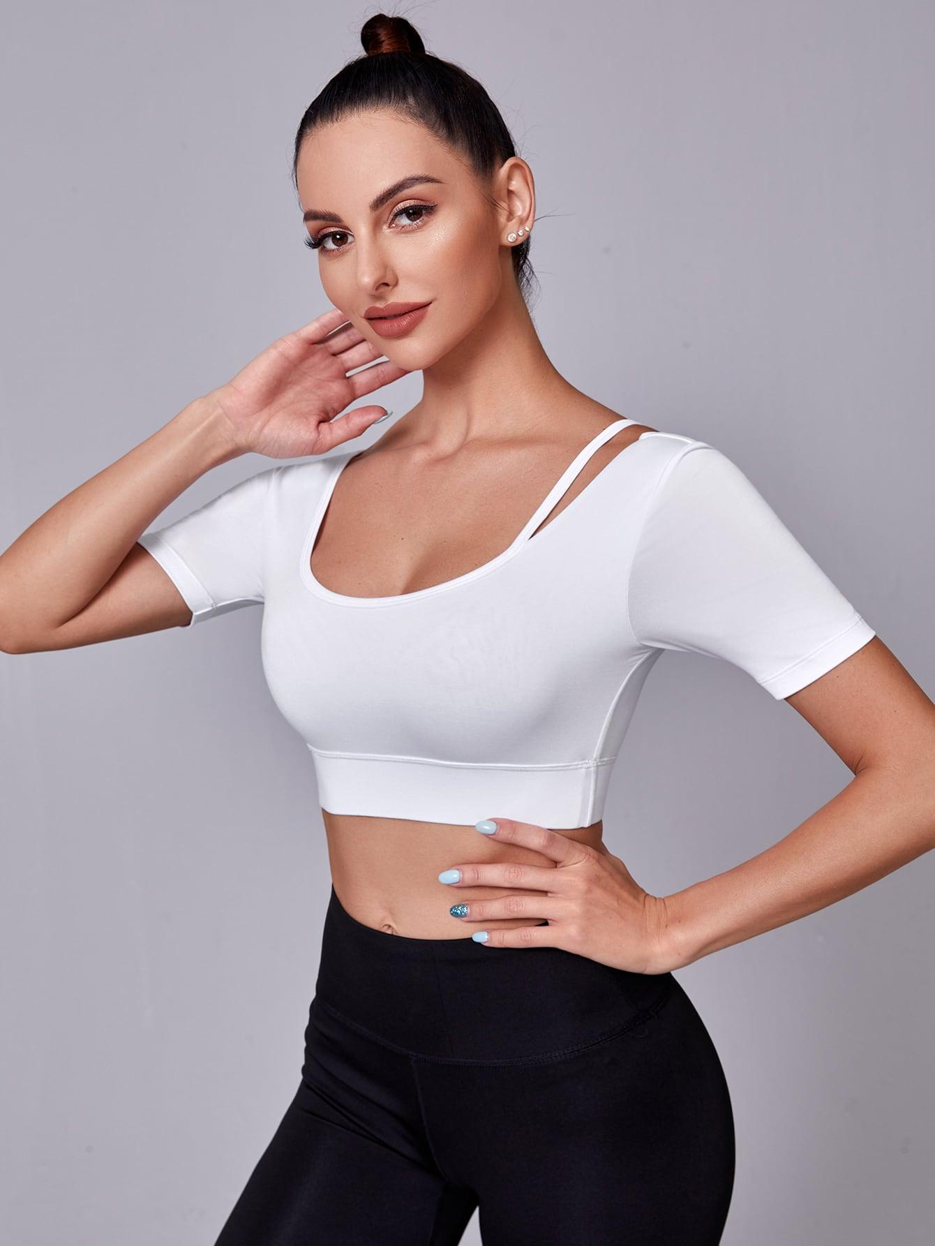 CUT OUT SCOOP TOP - pink kangaroo yoga