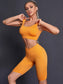 SEAMLESS BIKER FITNESS SET - pink kangaroo yoga