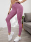 WIDE WAIST SIDE LEGGINGS - pink kangaroo yoga