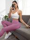 WIDE WAIST SIDE LEGGINGS - pink kangaroo yoga