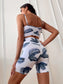 TROPICAL PRINT FITNESS SET - pink kangaroo yoga