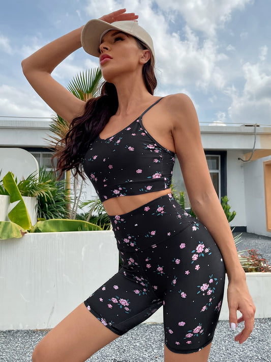 FLORAL FITNESS SET - pink kangaroo yoga