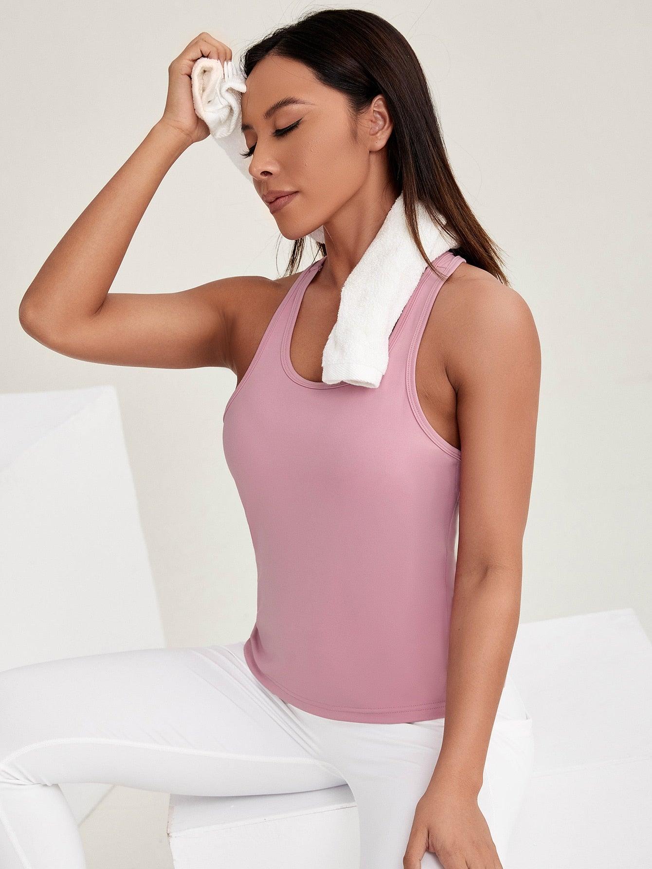 BREATHABLE SPORTS TANK TOP - pink kangaroo yoga