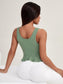 RUFFLE TANK TOP - pink kangaroo yoga
