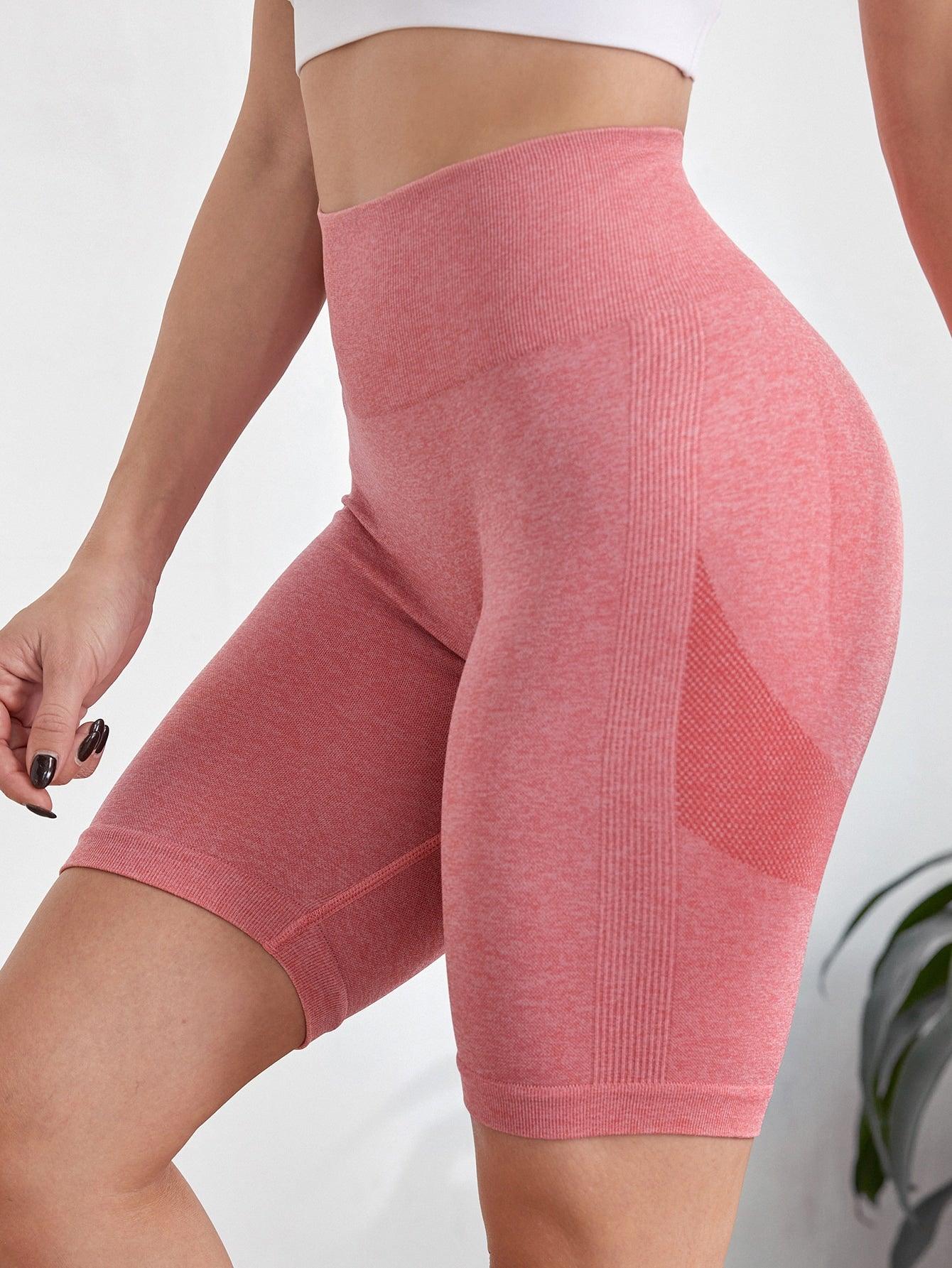 SEAMLESS BIKER SHORTS - pink kangaroo yoga