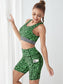LIME LEOPARD FITNESS SET - pink kangaroo yoga