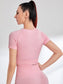SEAMLESS CROP TOP - pink kangaroo yoga