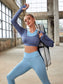 2 IN 1 CROP TOP LEGGINGS SET - pink kangaroo yoga
