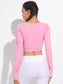 THUMB HOLE SPORTS TEE - pink kangaroo yoga