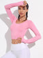 THUMB HOLE SPORTS TEE - pink kangaroo yoga