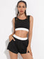 BREATHABLE COLORBLOCK SPORTS SET - pink kangaroo yoga