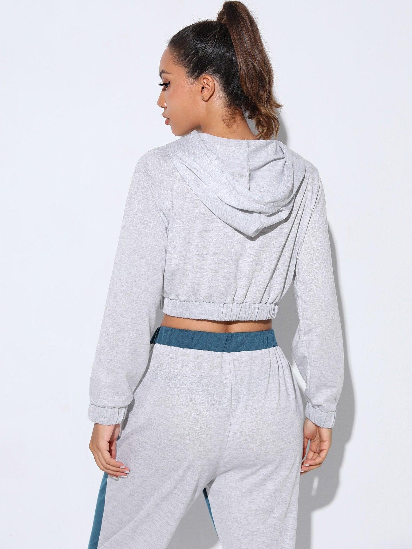 COLORBLOCK SPORTS HOODIE - pink kangaroo yoga